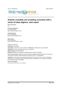 Anterior Crossbite and Crowding Correction with a Series of Clear Aligners: Case Report