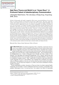 Aryan Race”: a Profound Failure of Interdisciplinary Communication Christopher Mark Hutton, the University of Hong Kong, Hong Kong SAR, China