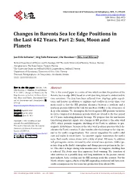 Changes in Barents Sea Ice Edge Positions in the Last 442 Years. Part 2: Sun, Moon and Planets