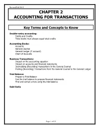 Chapter 2 Accounting for Transactions