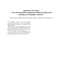 Code Smell Prediction Employing Machine Learning Meets Emerging Java Language Constructs"