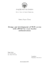 Design and Development of Wifi Access with Eidas for Cross Border Authentication