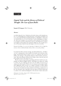 Digital Tools and the History of Political Thought: the Case of Jean
