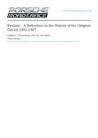 Kyalami – a Reflection on the History of the Original Circuit 1961-1987
