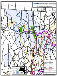 MART Bus Routes and Commuter Rail Line