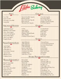 Pastry Menu for Coffee Shop Nimitz