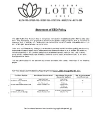 Statement of EEO Policy