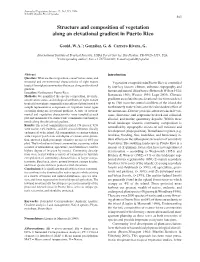 Structure and Composition of Vegetation Along an Elevational Gradient in Puerto Rico - 563