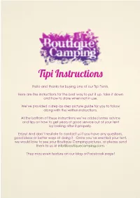 Tipi Instructions