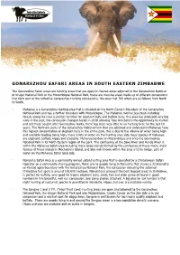 2019 Gonarezhou Hunting Concession Boundries