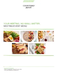 Bistro 2.0 Event Menu