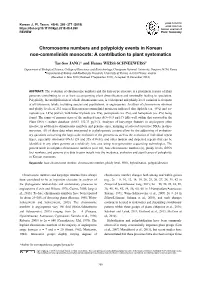 Chromosome Numbers and Polyploidy Events in Korean Non-Commelinids Monocots: a Contribution to Plant Systematics