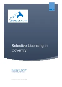 Selective Licensing in Coventry
