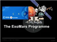The Exomars Programme