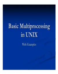 Basic Multiprocessing in UNIX