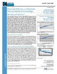 C O M PA N Y N O T E Orascom Telecom and Orascom Telecom