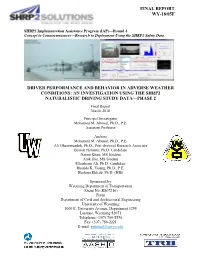 Driver Performance and Behavior in Adverse Weather Conditions