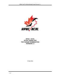 Hpac / Acvl Study Guide for the Hagar Examination Version 3.1