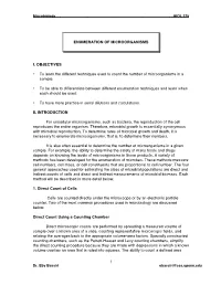 Methods of Enumeration of Microorganisms