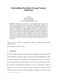 Particle Mass Oscillation Through Tachyon Interaction