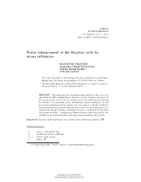 Power Enhancement of the Brayton Cycle by Steam Utilization