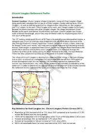 Church Langton Settlement Profile Introduction