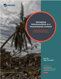 Managing Misinformation in a Humanitarian Context