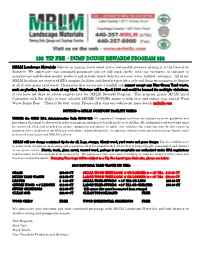 $$$ Tip Fee - Dump Dough Rewards Program $$$