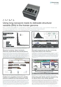 Using Long Nanopore Reads to Delineate Structural Variants (Svs)