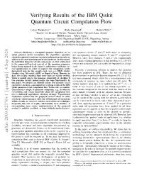 Verifying Results of the IBM Qiskit Quantum Circuit Compilation Flow