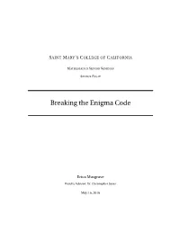 Breaking the Enigma Code