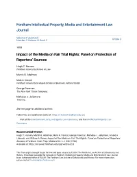 Impact of the Media on Fair Trial Rights: Panel on Protection of Reporters’ Sources