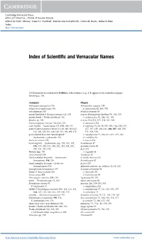 Index of Scientific and Vernacular Names