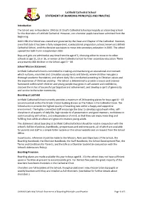 Lichfield Cathedral School STATEMENT of BOARDING PRINCIPLES and PRACTICE
