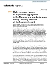Multi-Isotope Evidence of Population Aggregation in the Natufian And