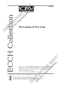 The Launch of New Coke