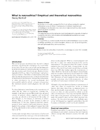 What Is Neuroethics? Empirical and Theoretical Neuroethics Georg Northoff