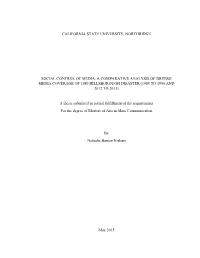A Comparative Analysis of British Media Coverage of 1989 Hillsborough Disaster (1989 to 1990 and 2012 to 2013)