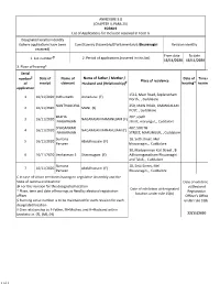 ANNEXURE 5.8 (CHAPTER V, PARA 25) FORM 9 List of Applica Ons For