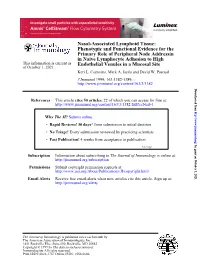 Endothelial Venules in a Mucosal Site in Naive Lymphocyte Adhesion to High Primary Role of Peripheral Node Addressin Phenotypic