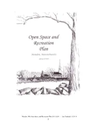 Mendon Open Space and Recreation Plan 2013-2020 Table of Contents