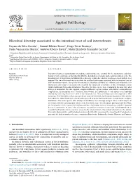 Microbial Diversity Associated to the Intestinal Tract of Soil Invertebrates