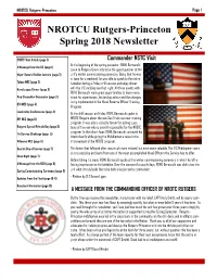 NROTCU Rutgers-Princeton Spring 2018 Newsletter