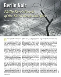 Philip Kerr’S Novels of the Third Reich and After by Nancy Bilyeau