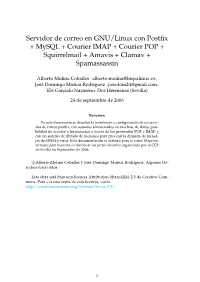 Servidor De Correo En GNU/Linux Con Postfix + Mysql + Courier IMAP +