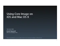 Using Core Image on Ios and Mac OS X