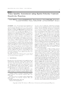 Video Quality Assessment Using Spatio-Velocity Contrast Sensitivity Function