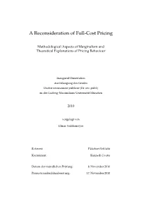 A Reconsideration of Full-Cost Pricing
