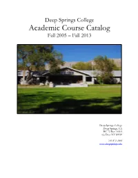 Academic Course Catalog Fall 2005 – Fall 2013
