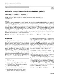 Alternative Strategies Toward Sustainable Ammonia Synthesis